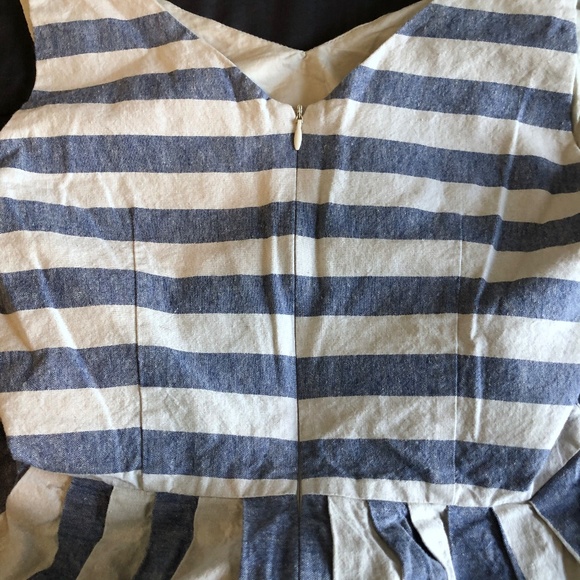 Blue Striped Fit and Flare Dress - Picture 5 of 5